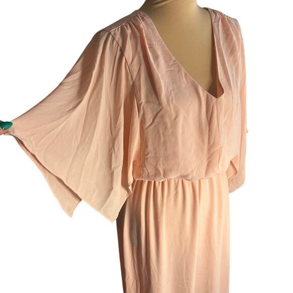 Antonio Melani Dresses & Skirts - Antonio Melani Blush Pink Maxi Dress V-Neck Flutter Sleeve Cinched Waist Sz 4